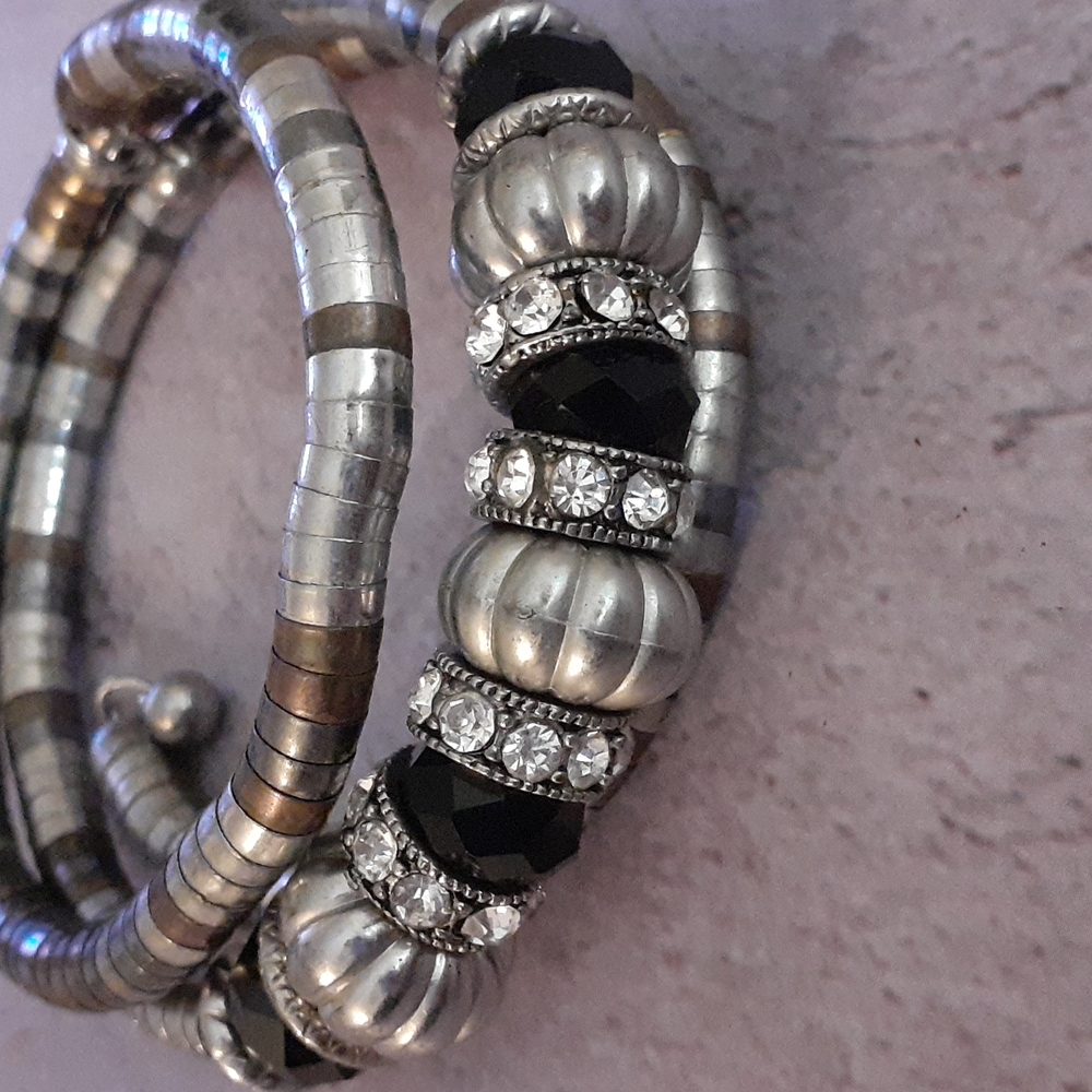 silver and copper bracelet